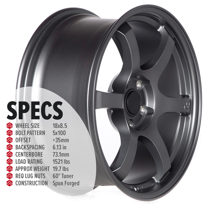 Circuit Performance CSF1 Matte Gunmetal 5x100 | 18x8.5 | +35mm / 6.13