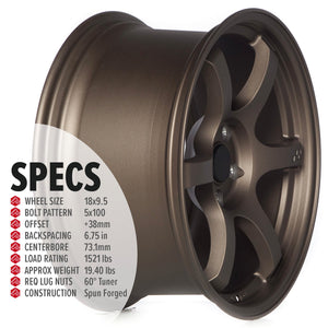 Circuit Performance CSF1 Matte Bronze 5x100 | 18x9.5 | +38mm / 6.75
