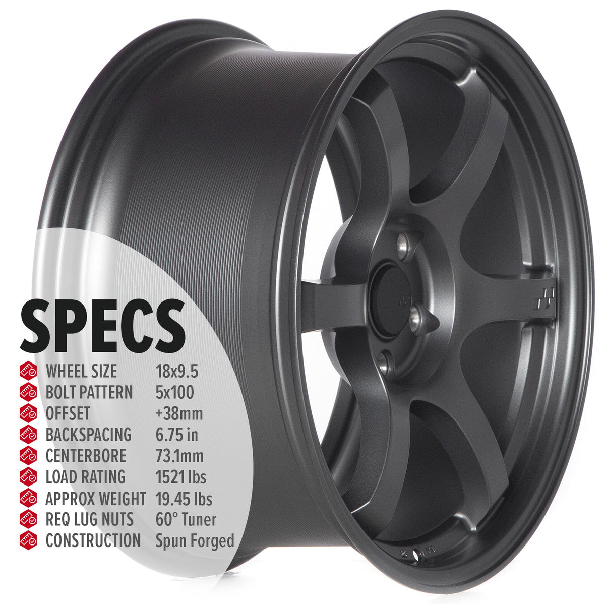 Circuit Performance CSF1 Matte Gunmetal 5x100 | 18x9.5 | +38mm / 6.75