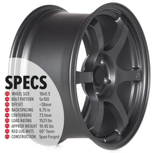Circuit Performance CSF1 Matte Gunmetal 5x100 | 18x9.5 | +38mm / 6.75