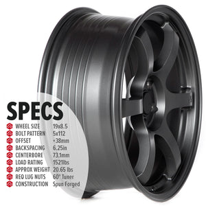Circuit Performance CSF1 Matte Gunmetal 5x112 | 19x8.5 | +38mm / 6.25
