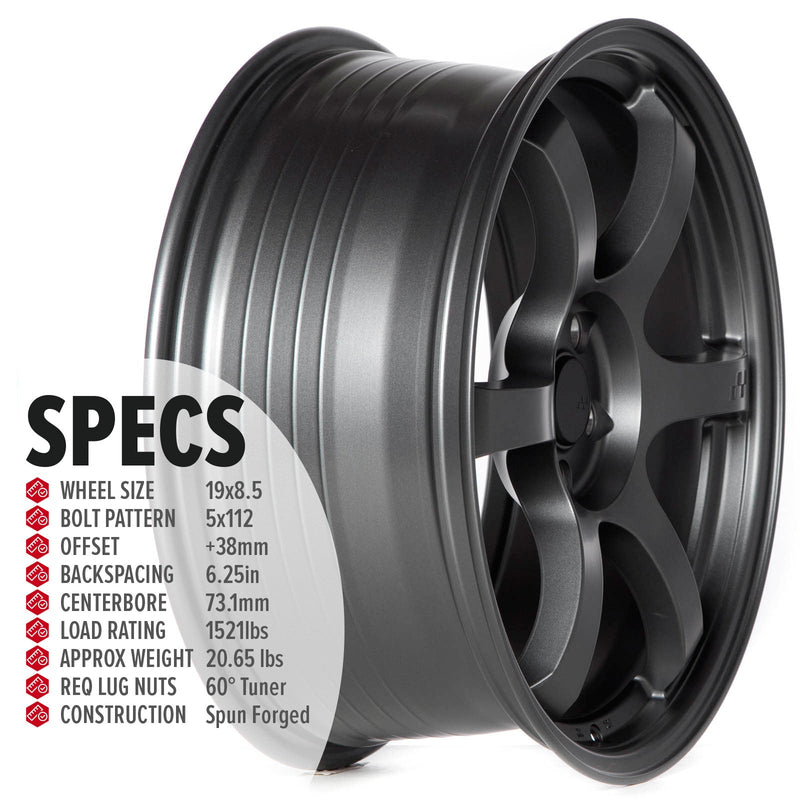 Circuit Performance CSF1 Matte Gunmetal 5x112 | 19x8.5 | +38mm / 6.25