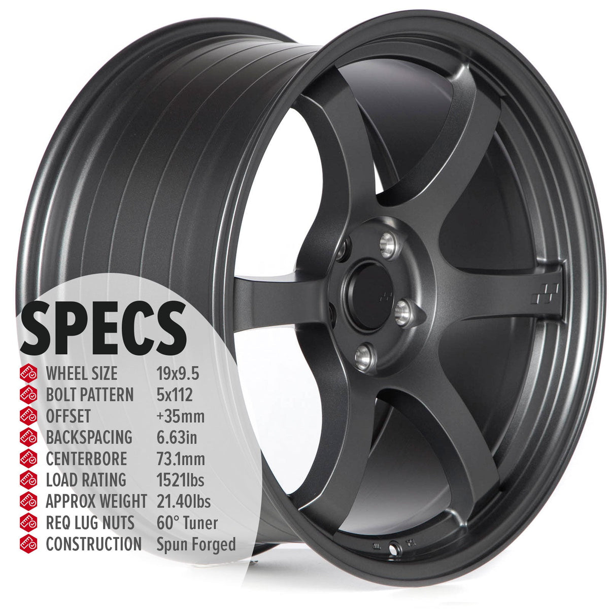 Circuit Performance CSF1 Matte Gunmetal 5x112 | 19x9.5 | +35mm / 6.63