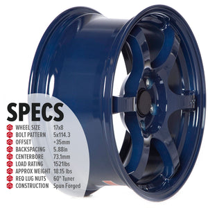 Circuit Performance CSF1 Gloss Ultra Blue 5x114.3 | 17x8 | +35mm / 5.88
