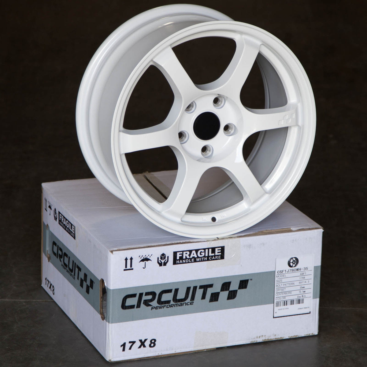 Circuit Performance CSF1 Gloss White 4x100 | 17x8 | +35mm / 5.88