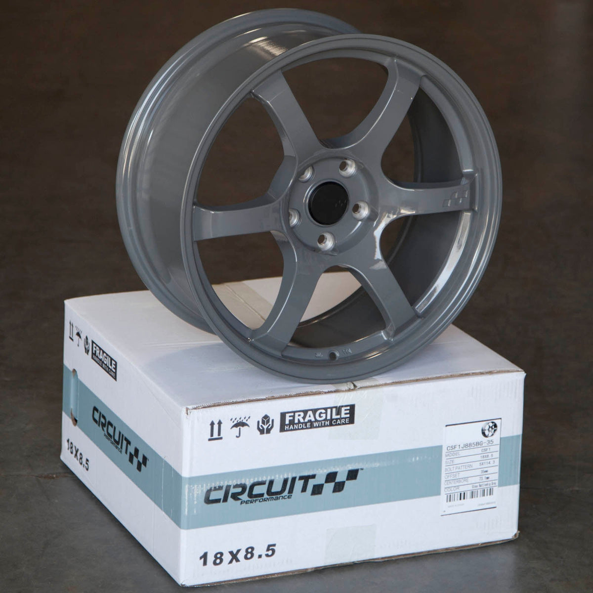 Circuit Performance CSF1 Gloss Battleship Grey 5x114.3 | 18x8.5 | +35mm / 6.13
