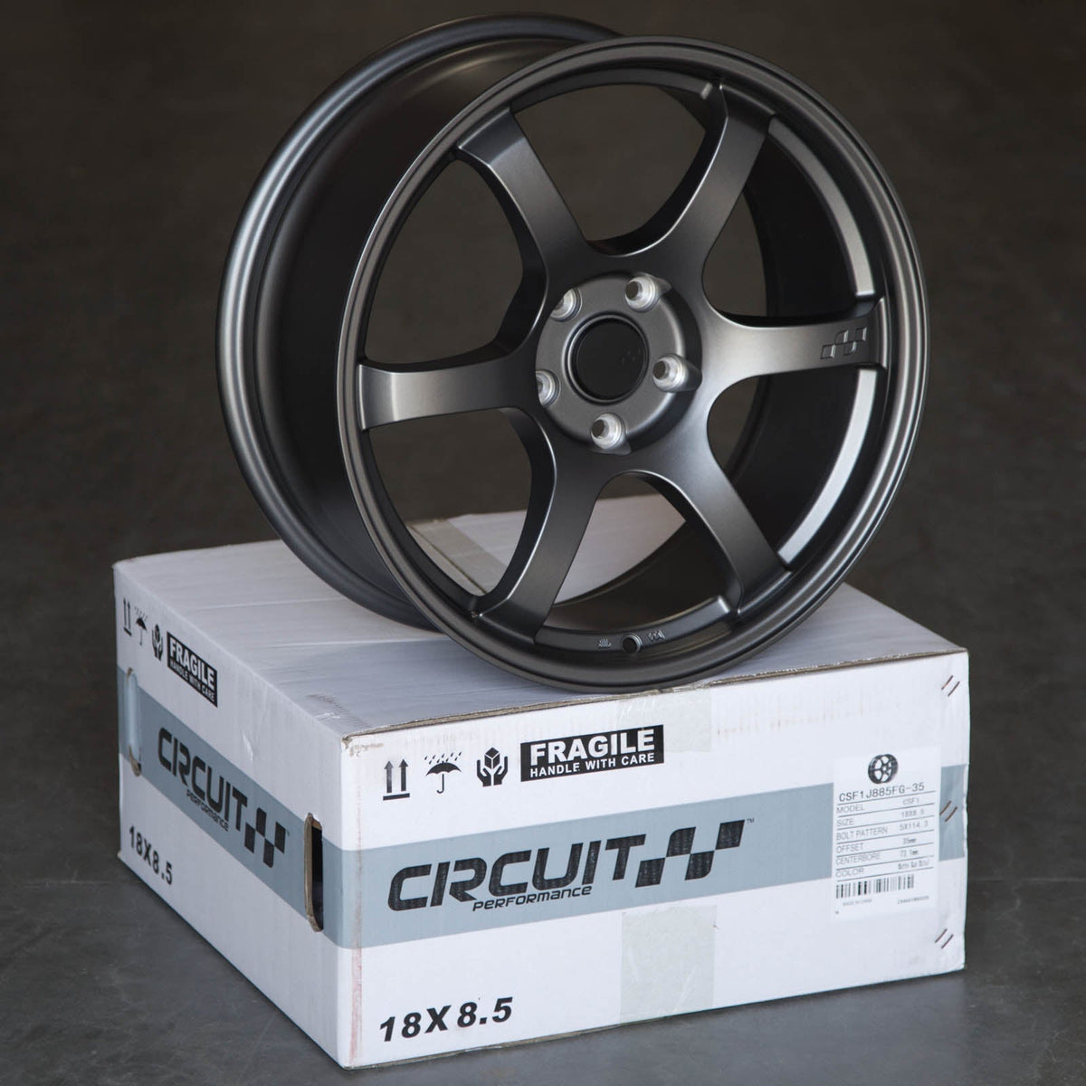 Circuit Performance CSF1 Matte Gunmetal 5x114.3 | 18x8.5 | +35mm / 6.13