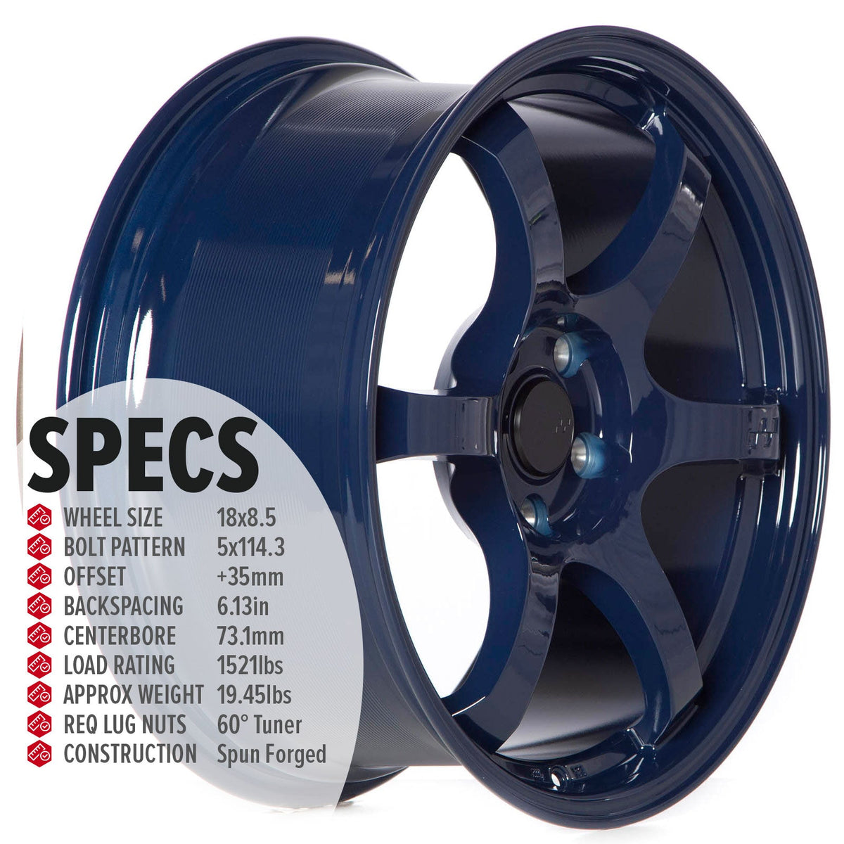 Circuit Performance CSF1 Gloss Ultra Blue 5x114.3 | 18x8.5 | +35mm / 6.13