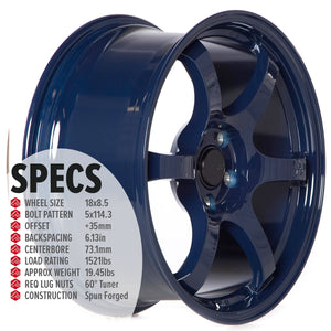 Circuit Performance CSF1 Gloss Ultra Blue 5x114.3 | 18x8.5 | +35mm / 6.13