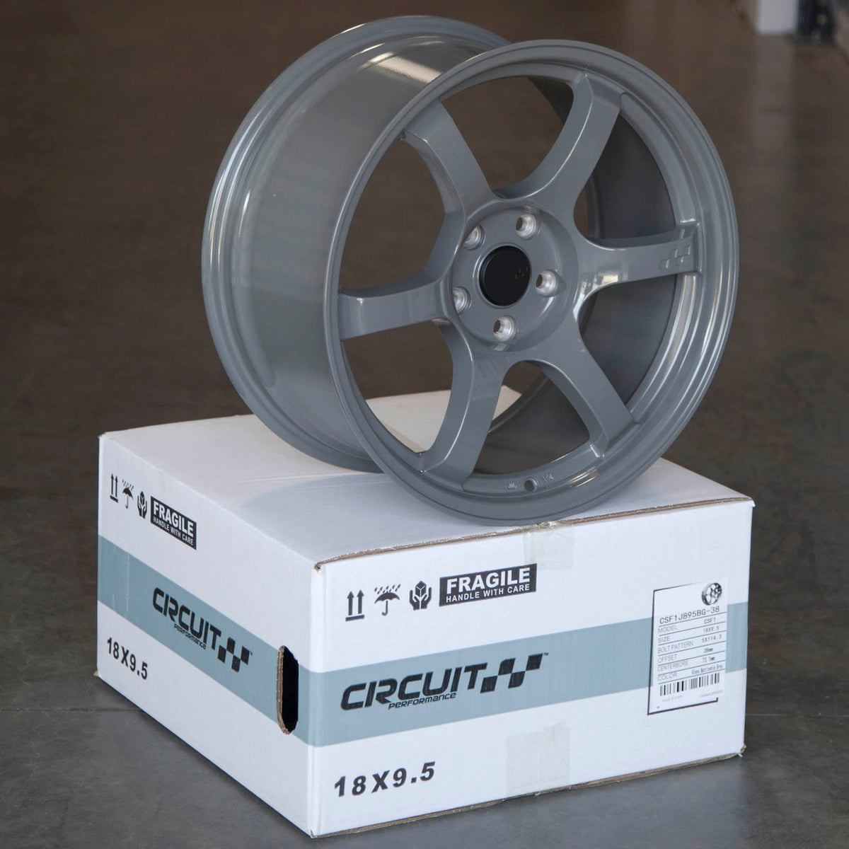 Circuit Performance CSF1 Gloss Battleship Grey 5x114.3 | 18x9.5 | +38mm / 6.75