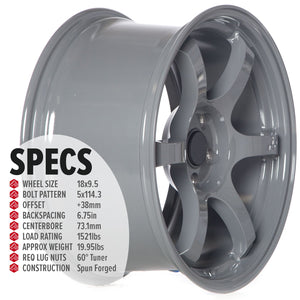 Circuit Performance CSF1 Gloss Battleship Grey 5x114.3 | 18x9.5 | +38mm / 6.75