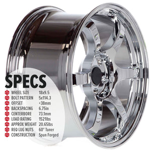 Circuit Performance CSF1 Triple Chrome Plated 5x114.3 | 18x9.5 | +38mm / 6.75