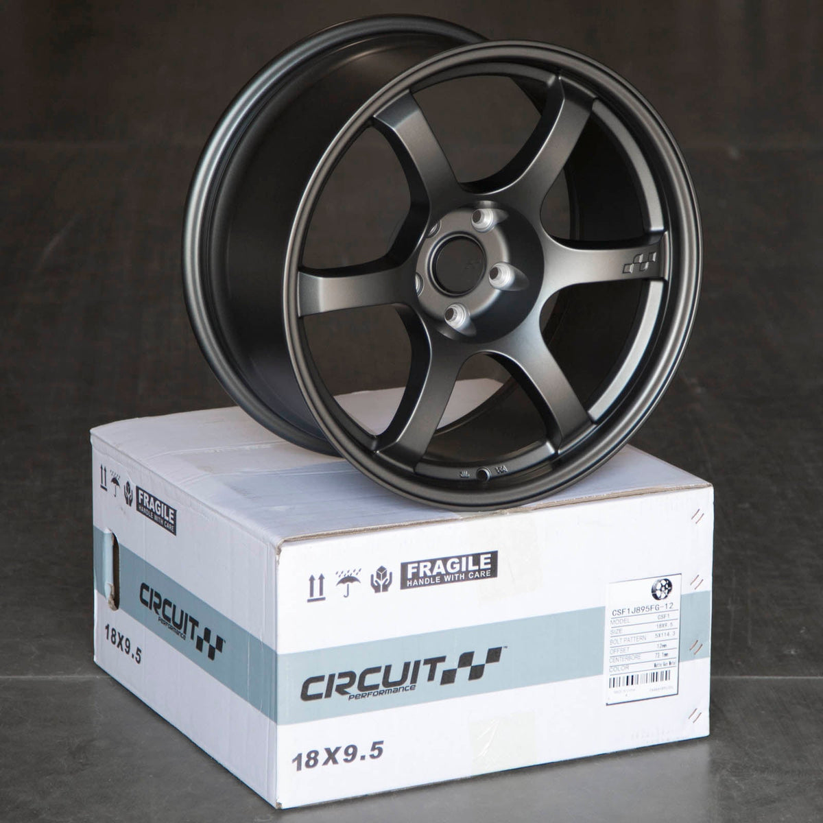 Circuit Performance CSF1 Matte Gunmetal 5x114.3 | 18x9.5 | +12mm / 5.72