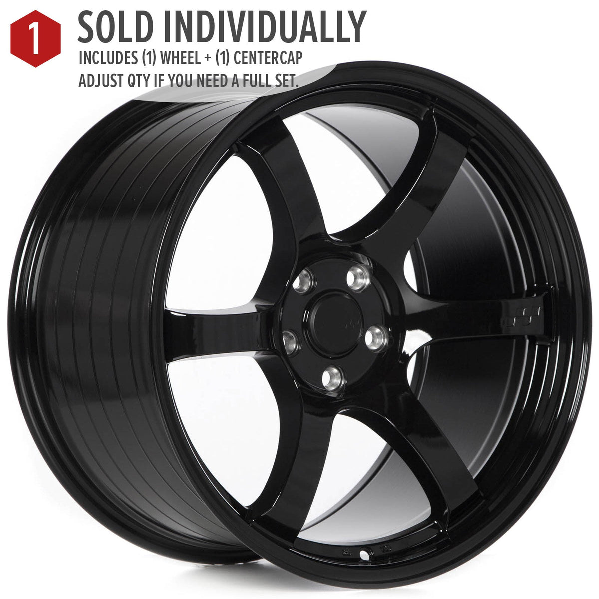 Circuit Performance CSF1 Gloss Black 5x114.3 | 19x11 | +40mm / 7.57