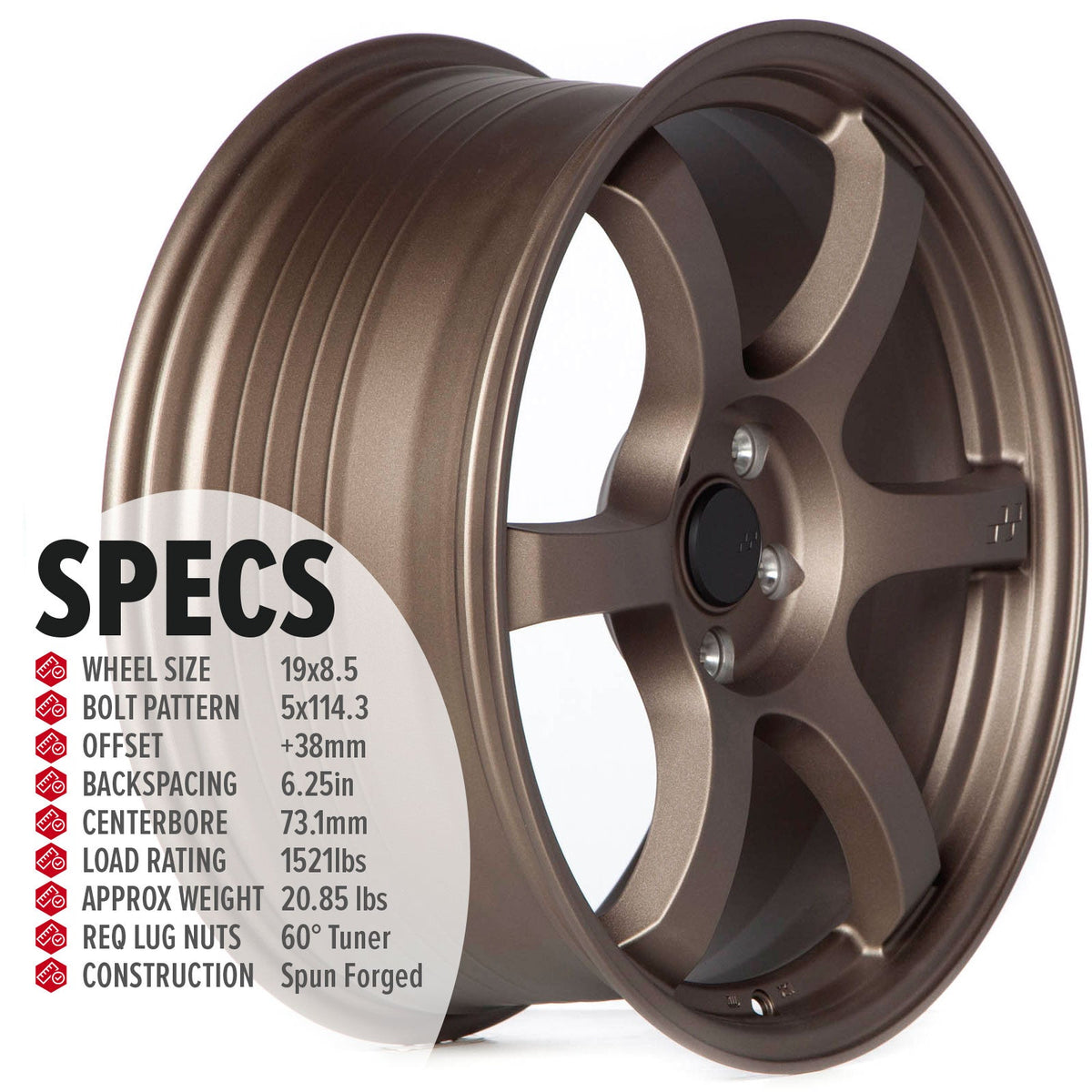 Circuit Performance CSF1 Matte Bronze 5x114.3 | 19x8.5 | +38mm / 6.25