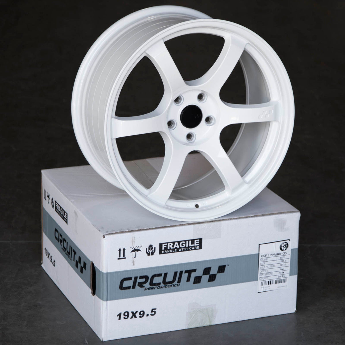 Circuit Performance CSF1 Gloss White 5x112 | 19x9.5 | +35mm / 6.63