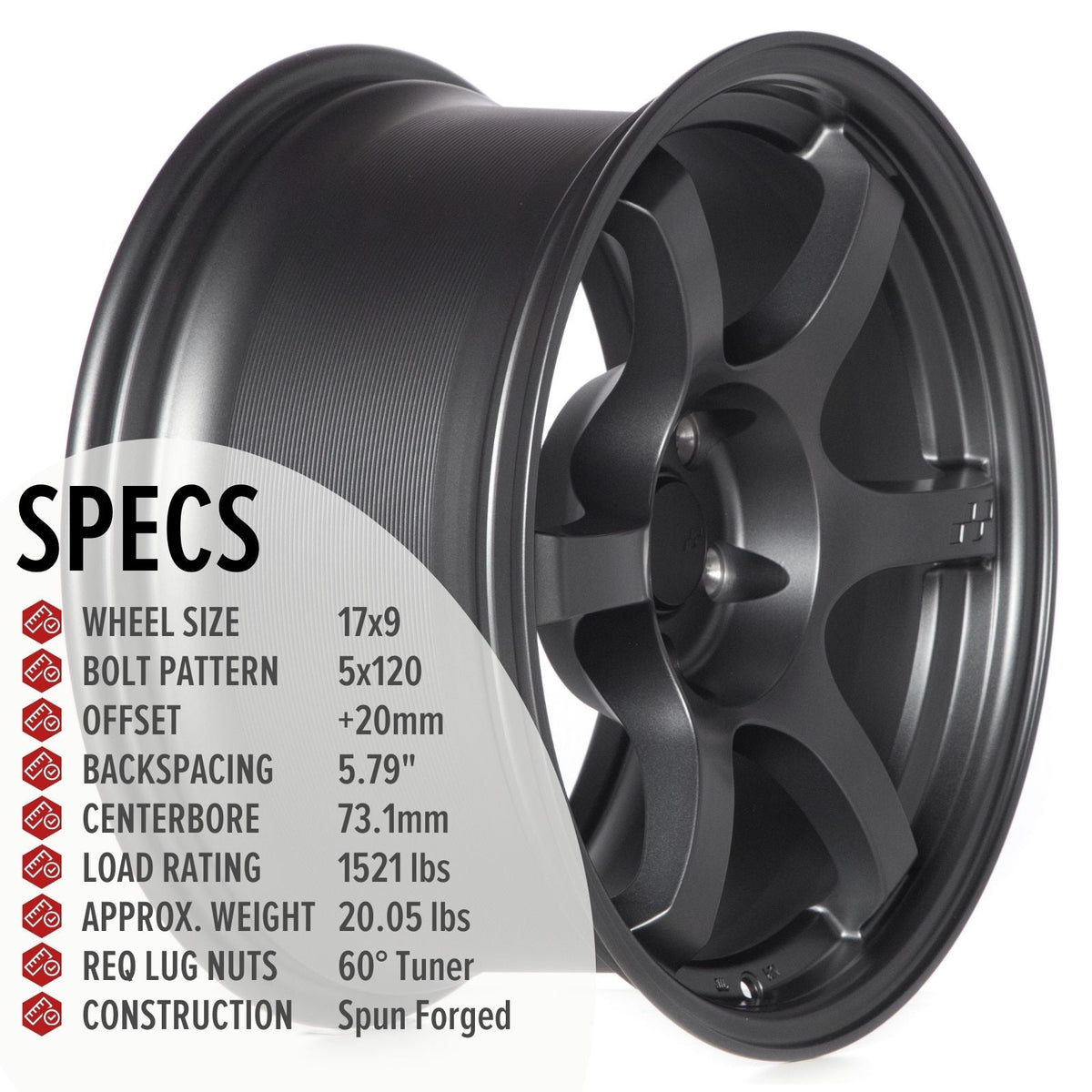 Circuit Performance CSF1 Matte Gunmetal 5x120 | 17x9 | +20mm / 5.79