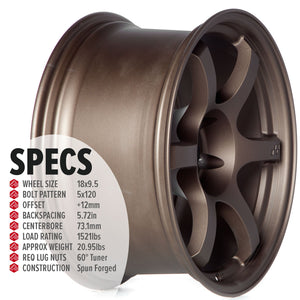 Circuit Performance CSF1 Matte Bronze 5x120 | 18x9.5 | +12mm / 5.72