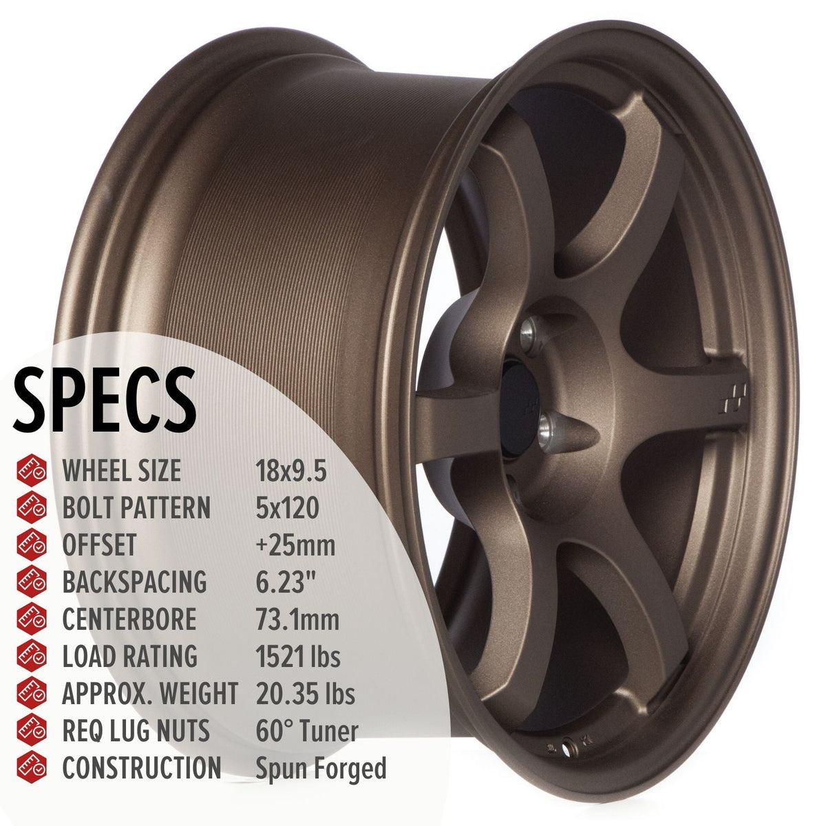 Circuit Performance CSF1 Matte Bronze 5x114.3 | 18x9.5 | +25mm / 6.23