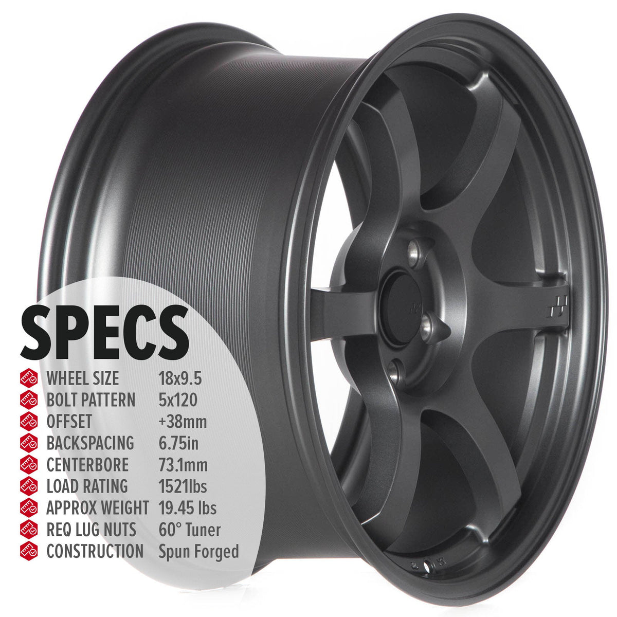 Circuit Performance CSF1 Matte Gunmetal 5x120 | 18x9.5 | +38mm / 6.75