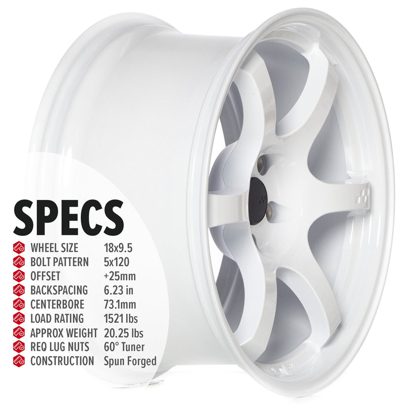 Circuit Performance CSF1 Gloss White 5x120 | 18x9.5 | +25mm / 6.23
