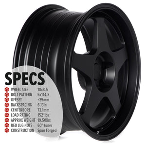 Circuit Performance CSF22 Matte Black 5x114.3 | 18x8.5 | +35mm / 6.13