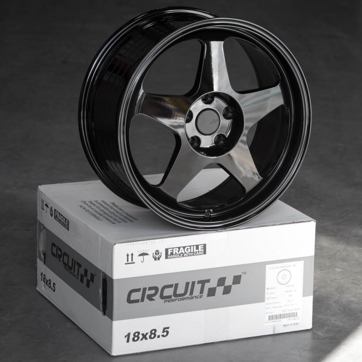 Circuit Performance CSF22 Gloss Black 5x114.3 | 18x8.5 | +35mm / 6.13