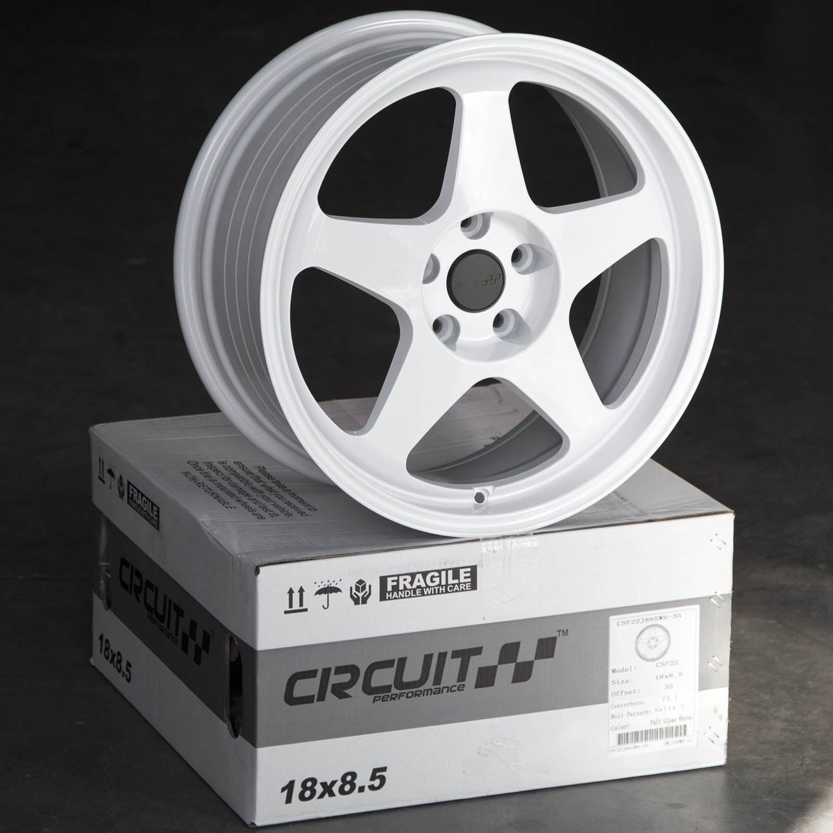 Circuit Performance CSF22 Gloss White 5x114.3 | 18x8.5 | +35mm / 6.13