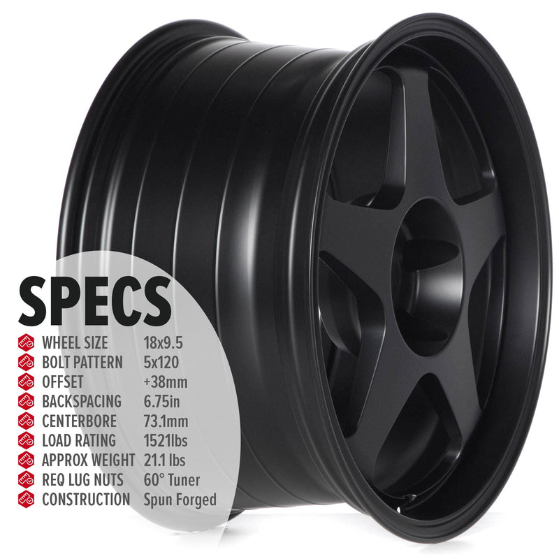 Circuit Performance CSF22 Matte Black 5x120 | 18x9.5 | +38mm / 6.75