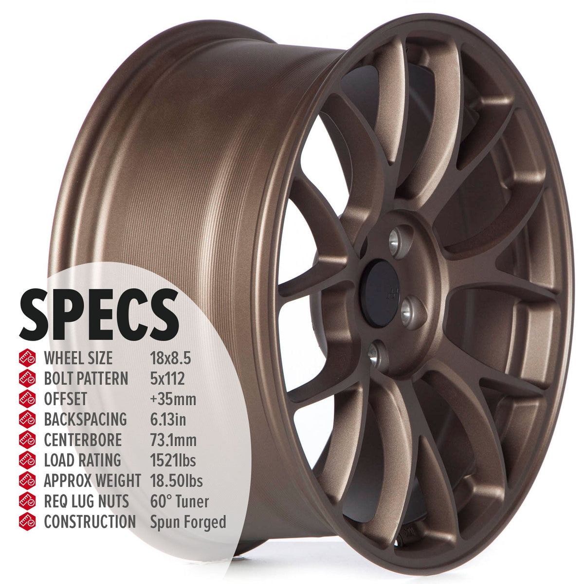 Circuit Performance CSF2 Matte Bronze 5x112 | 18x8.5 | +35mm / 6.13