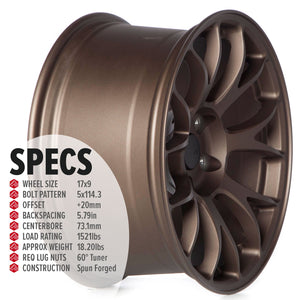 Circuit Performance CSF2 Matte Bronze 5x114.3 | 17x9 | +20mm / 5.79