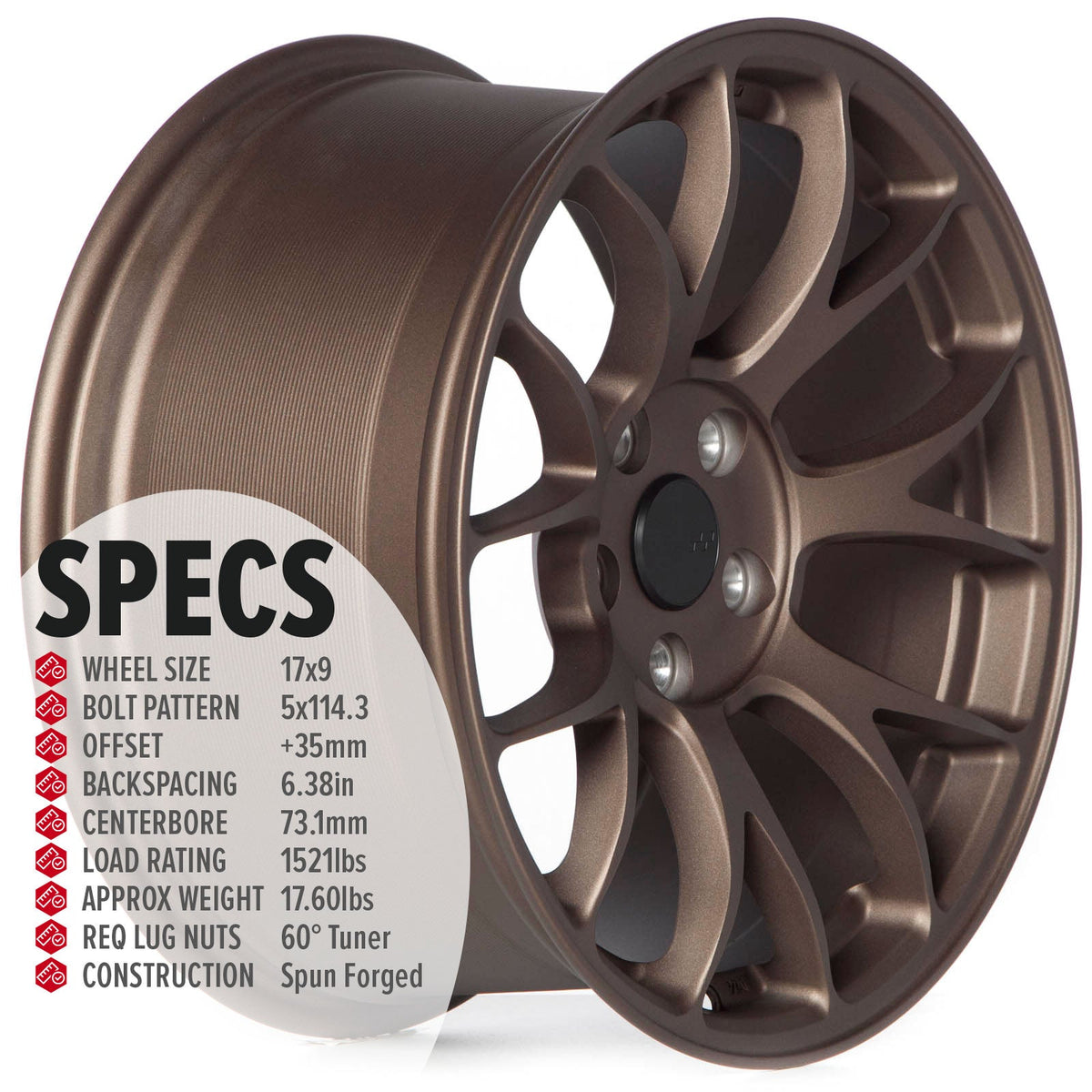 Circuit Performance CSF2 Matte Bronze 5x114.3 | 17x9 | +35mm / 6.38