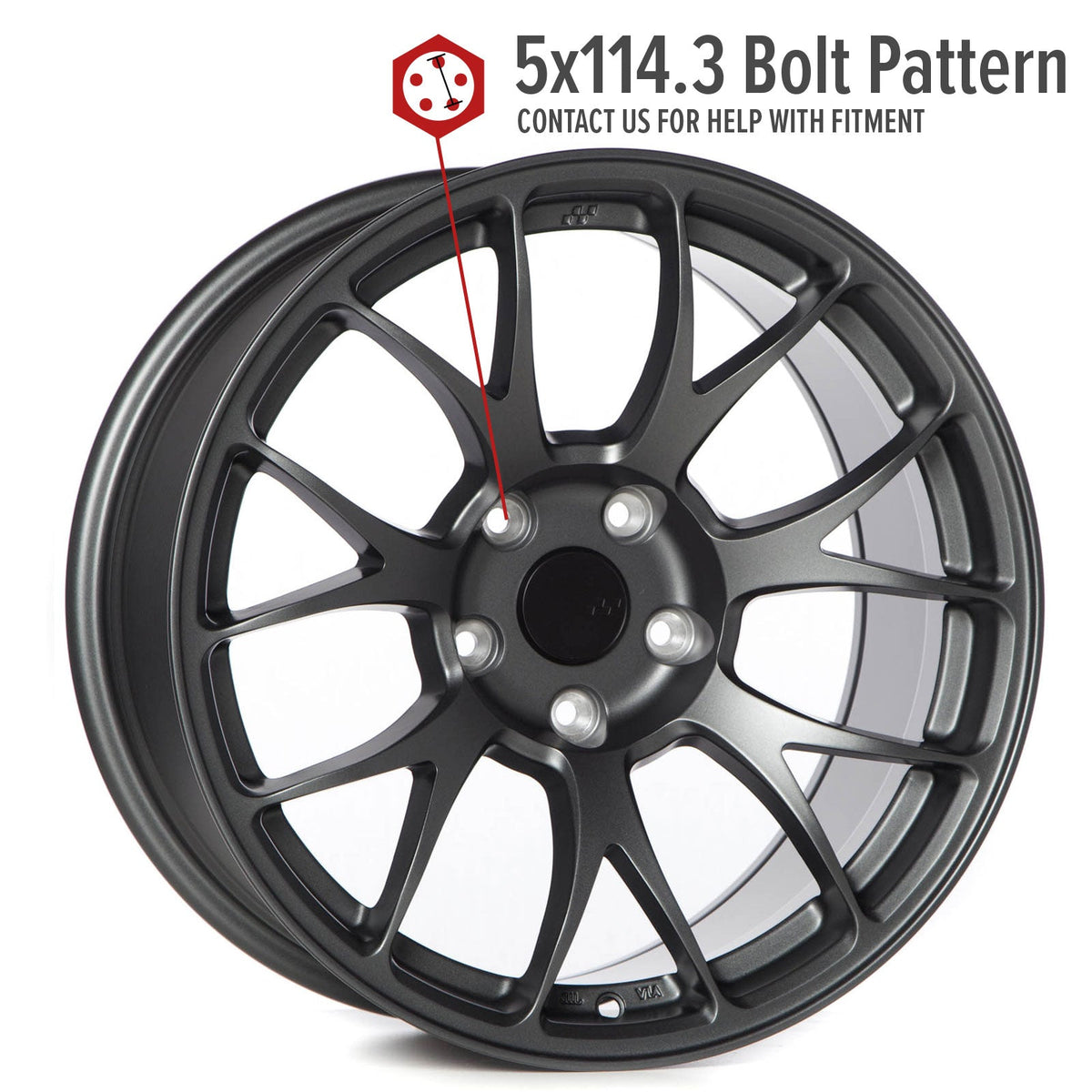 Circuit Performance CSF2 Matte Gunmetal 5x114.3 | 17x9 | +20mm / 5.79