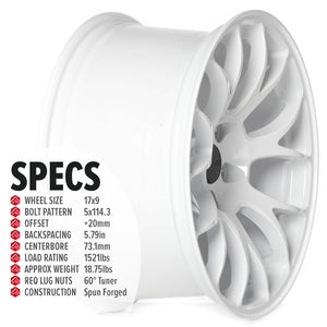 Circuit Performance CSF2 Gloss White 5x114.3 | 17x9 | +20mm / 5.79