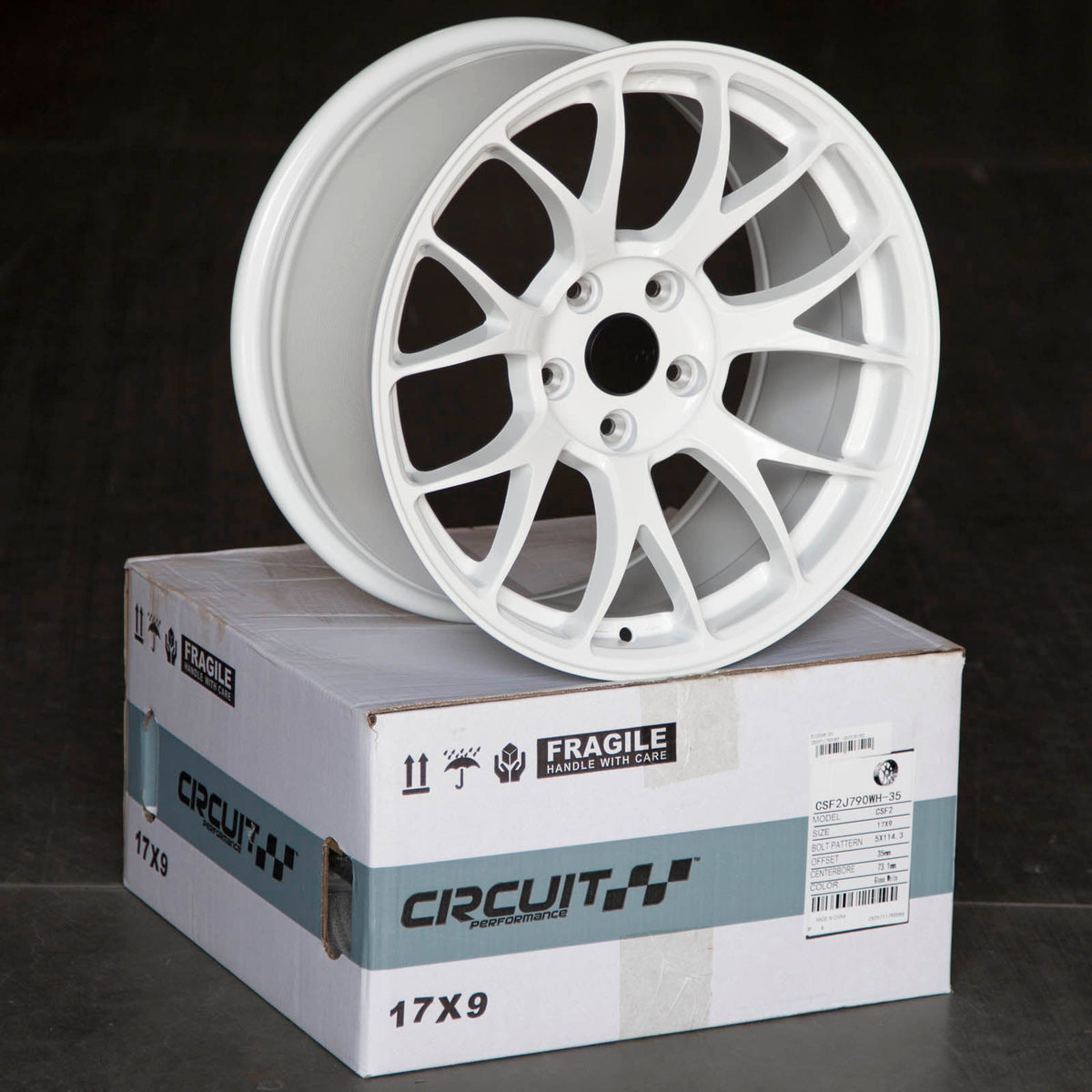 Circuit Performance CSF2 Gloss White 5x114.3 | 17x9 | +35mm / 6.38