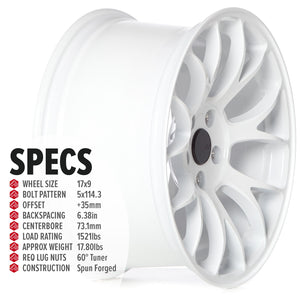 Circuit Performance CSF2 Gloss White 5x114.3 | 17x9 | +35mm / 6.38