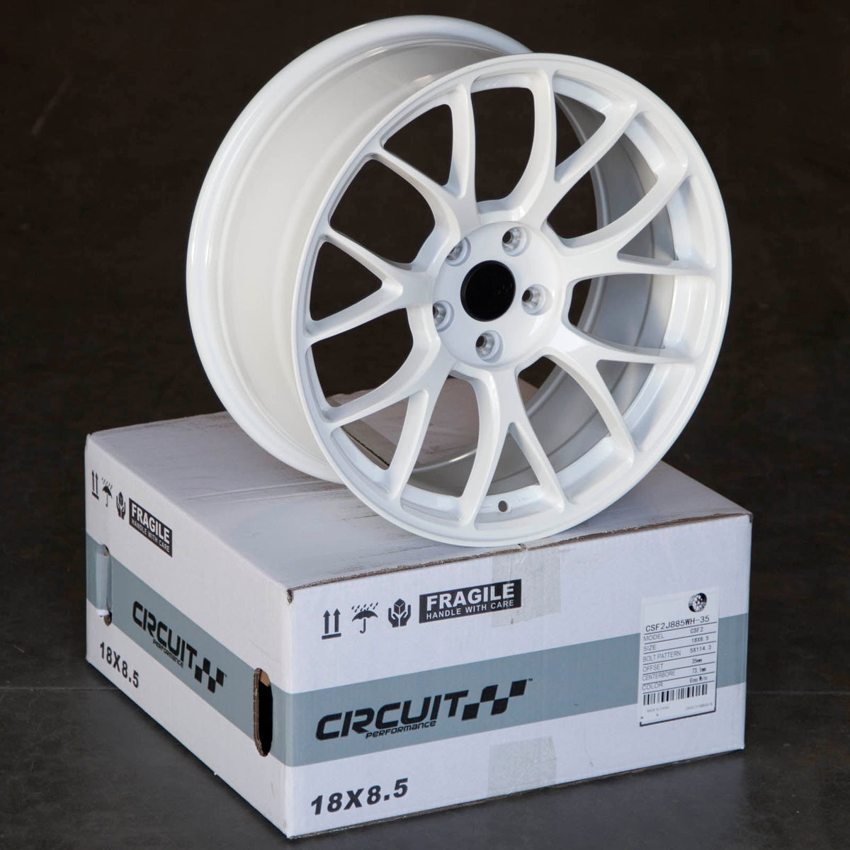 Circuit Performance CSF2 Gloss White 5x112 | 18x8.5 | +35mm / 6.13