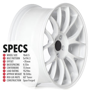 Circuit Performance CSF2 Gloss White 5x114.3 | 18x8.5 | +35mm / 6.13