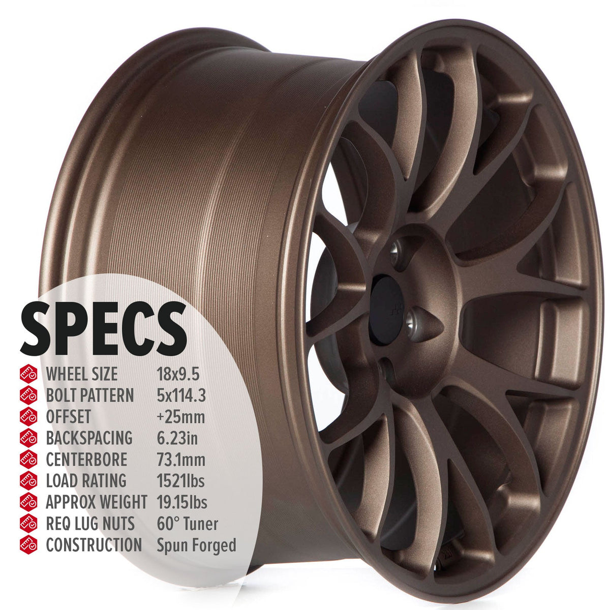 Circuit Performance CSF2 Matte Bronze 5x114.3 | 18x9.5 | +25mm / 6.23