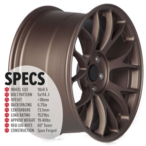Circuit Performance CSF2 Matte Bronze 5x114.3 | 18x9.5 | +38mm / 6.75