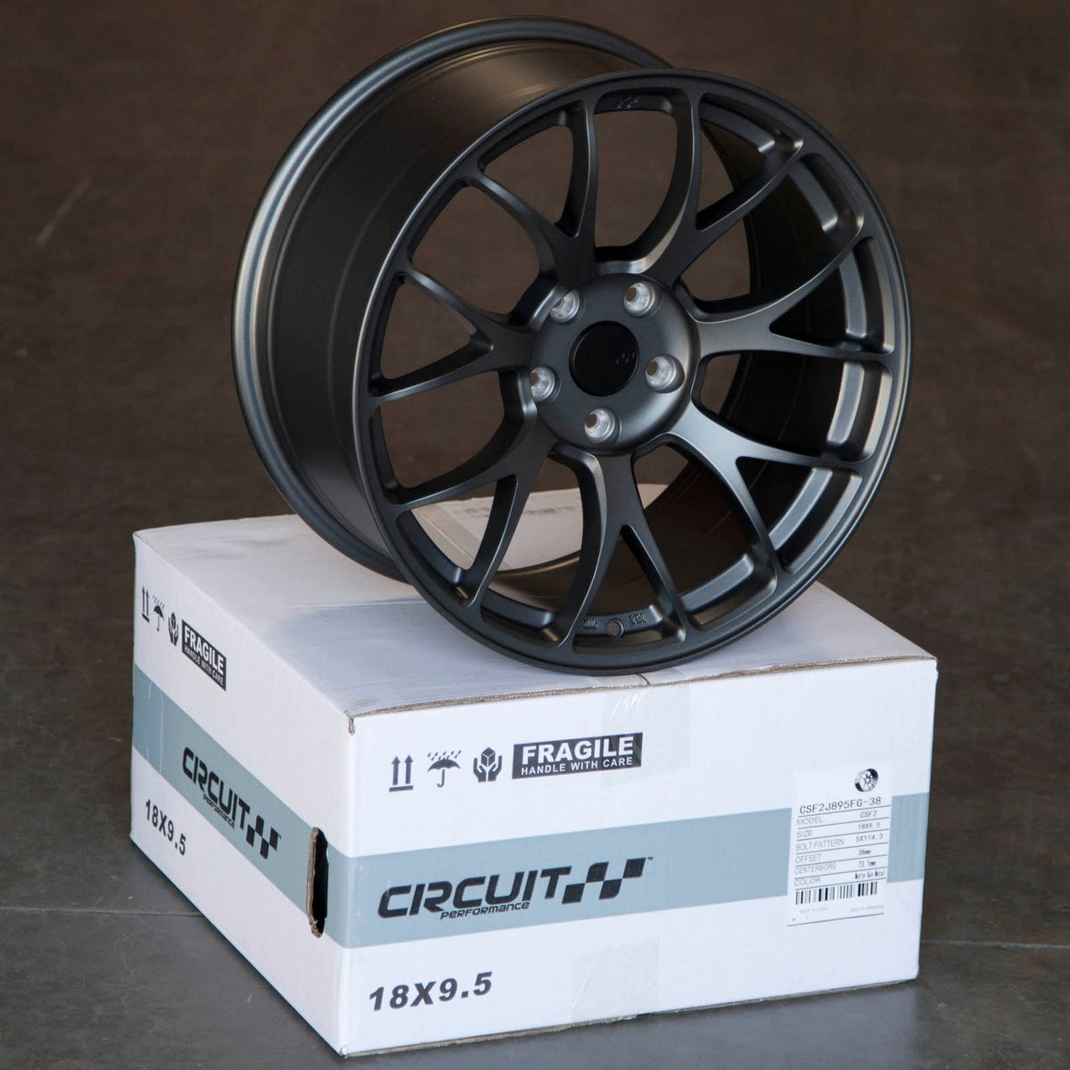 Circuit Performance CSF2 Matte Gunmetal 5x114.3 | 18x9.5 | +38mm / 6.75