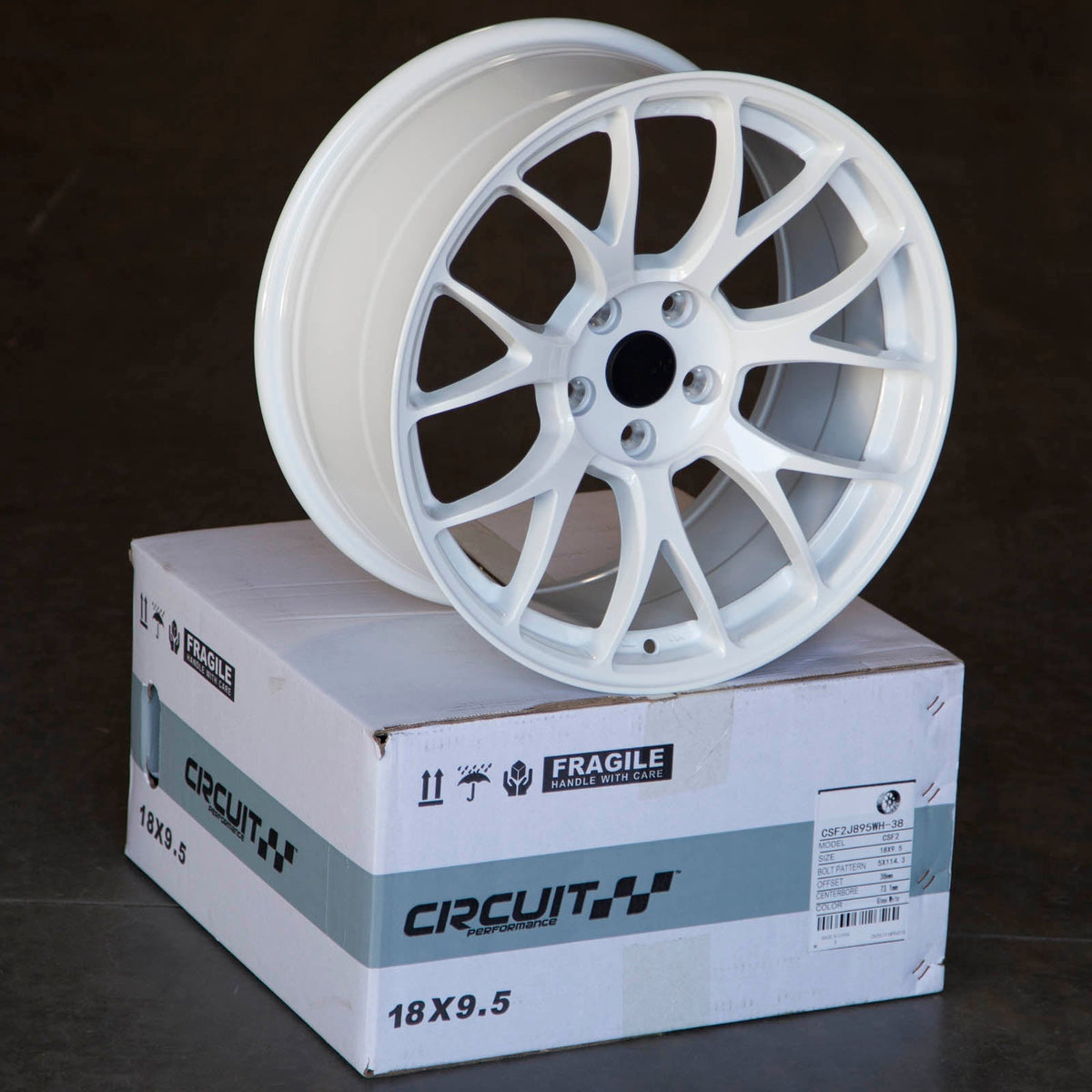 Circuit Performance CSF2 Gloss White 5x114.3 | 18x9.5 | +38mm / 6.75
