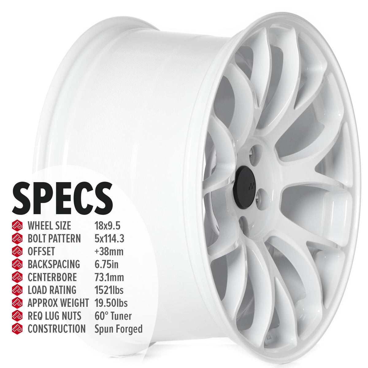 Circuit Performance CSF2 Gloss White 5x114.3 | 18x9.5 | +38mm / 6.75