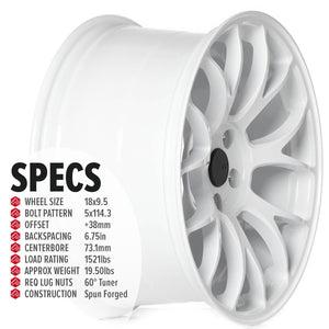 Circuit Performance CSF2 Gloss White 5x114.3 | 18x9.5 | +38mm / 6.75