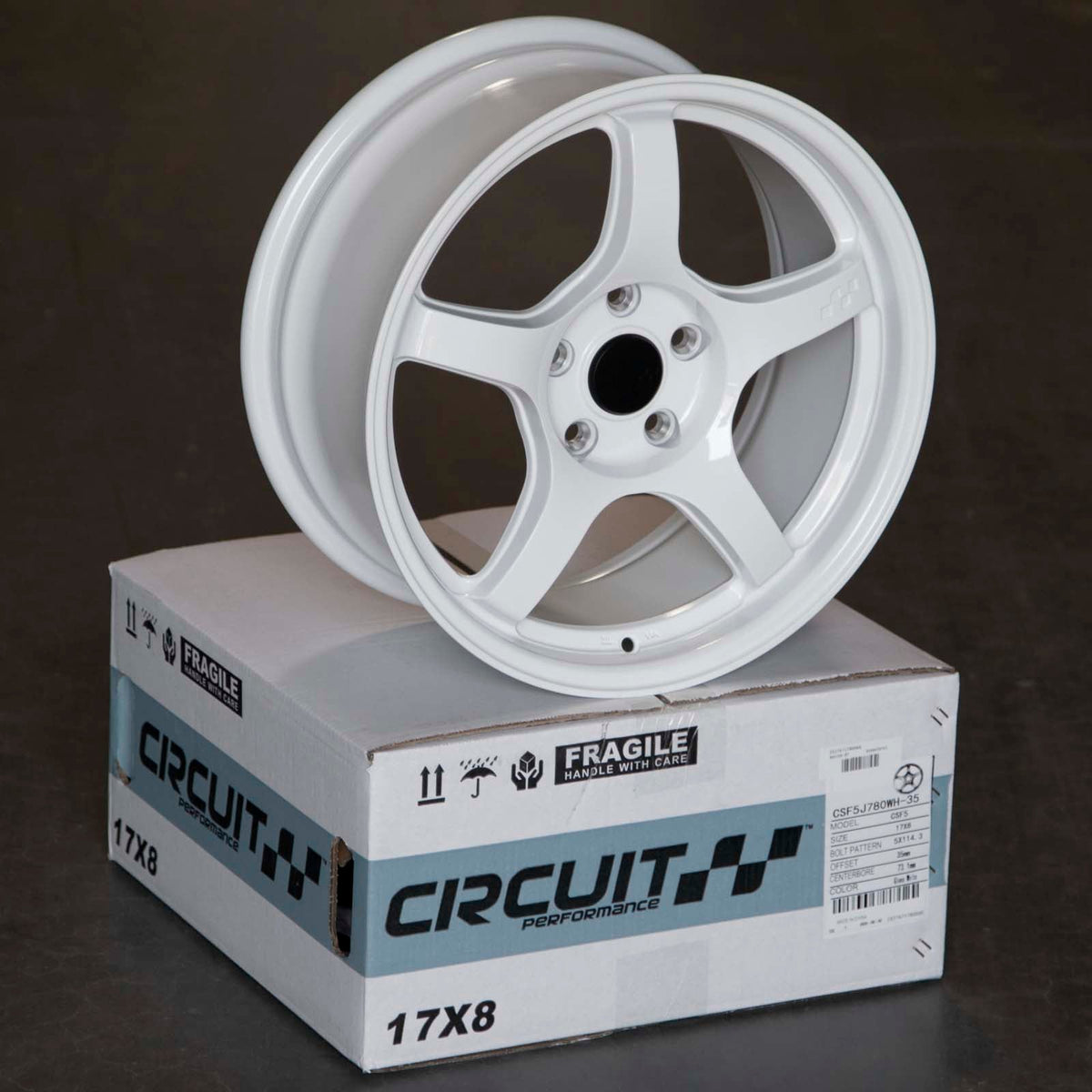 Circuit Performance CSF5 Gloss White 5x114.3 | 17x8 | +35mm / 5.88