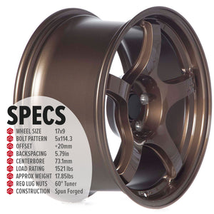 Circuit Performance CSF5 Gloss Bronze 5x114.3 | 17x9 | +20mm / 5.79