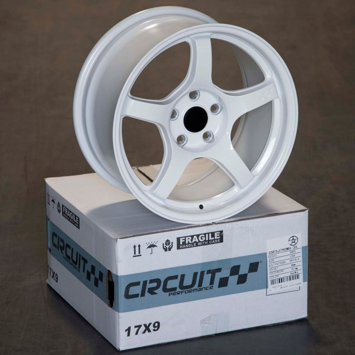 Circuit Performance CSF5 Gloss White 5x114.3 | 17x9 | +35mm / 6.38