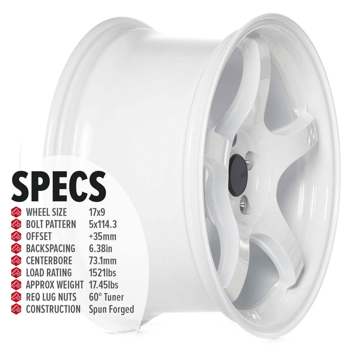 Circuit Performance CSF5 Gloss White 5x114.3 | 17x9 | +35mm / 6.38
