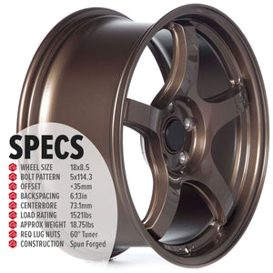 Circuit Performance CSF5 Gloss Bronze 5x114.3 | 18x8.5 | +35mm / 6.13