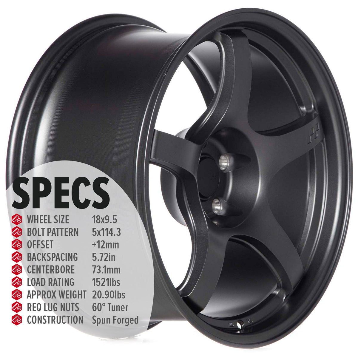 Circuit Performance CSF5 Matte Gunmetal 5x114.3 | 18x9.5 | +12mm / 5.72